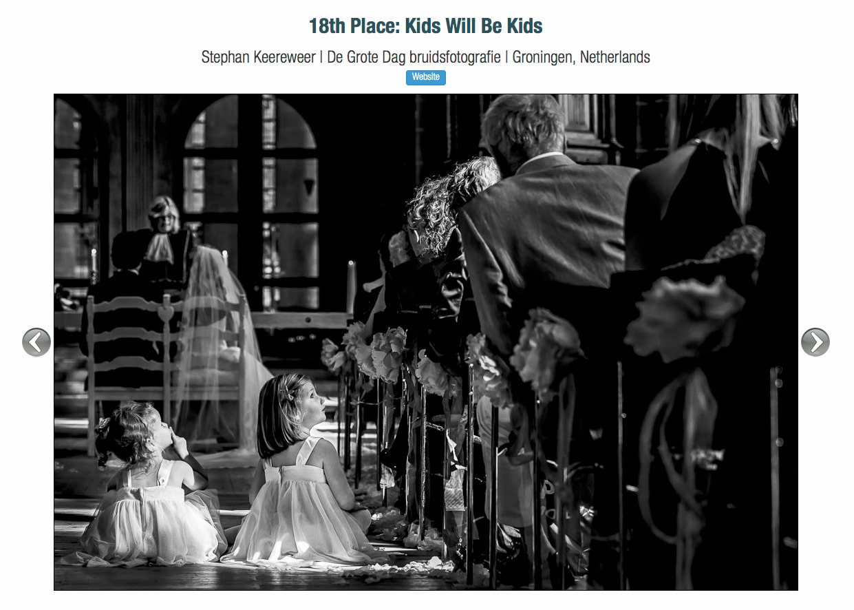 Bruidsfotografie De Grote Dag - gewonnen Awards 51 ispwp award kids